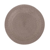 Jogo Americano Redondo Avulso Luna Tressê Taupe 38cm - Ela Decora